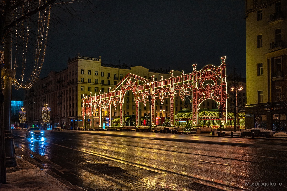Световая арка на Тверской площади, Новый год 2024