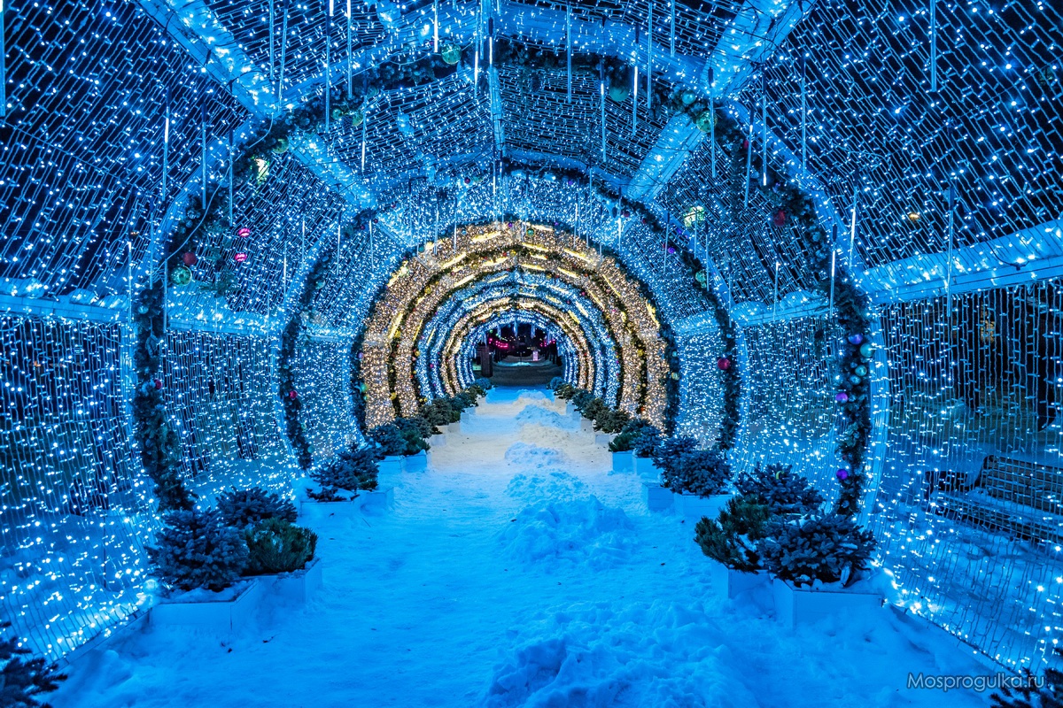 Новогодний световой тоннель на Гоголевском бульваре