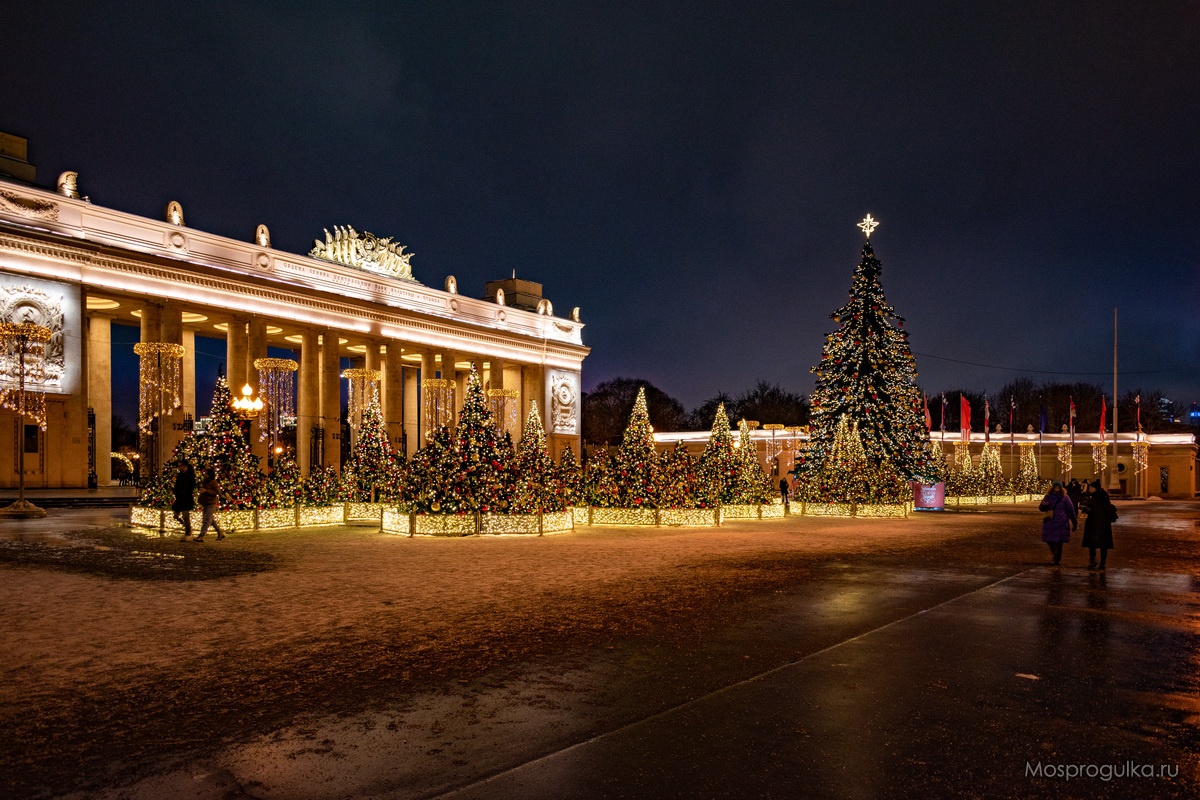 Новогодняя ёлка перед Парком Горького