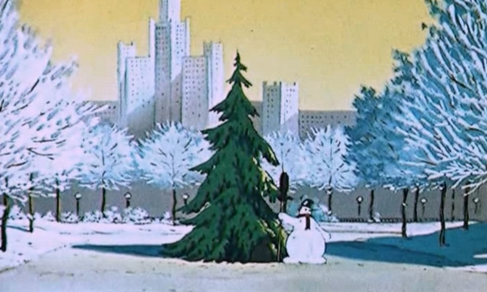 Москва в мультфильме "Снеговик-почтовик"